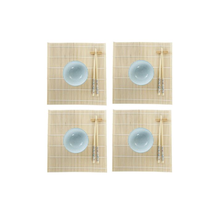DKD Home Decor Set 16 Piezas Sushi Azul Blanco Gres Bambú 14.5 x 14.5 x 31 cm Apto Microondas y Lavavajillas 1 DKD Home Decor Set 16 Piezas Sushi Azul Blanco Gres Bambú 14.5 x 14.5 x 31 cm Apto Microondas y Lavavajillas 1