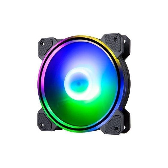 Hiditec VGCH10005 Ventilador N9-ARGB 120mm ARGB Doble Anillo con Cojinete Hidráulico, Silencioso 22 dBA, 40 CFM