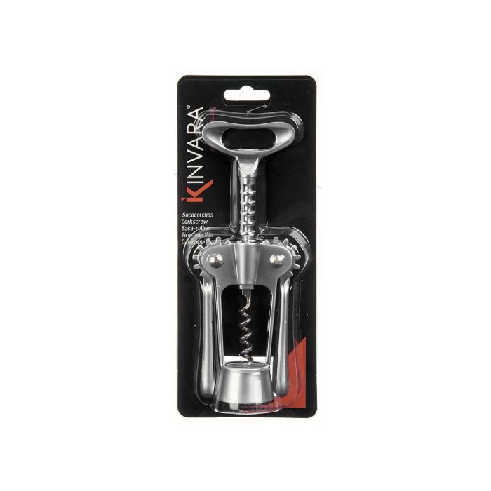 Sacacorchos Kinvara Cromado - 5.5x18.3x4 cm, Metal (24 Unidades) 2 Sacacorchos Kinvara Cromado - 5.5x18.3x4 cm, Metal (24 Unidades) 2