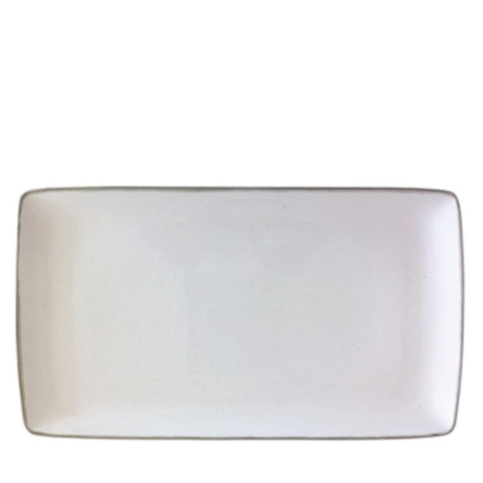 SUMMA Fuente Rectangular Trazos Porcelana Bone China Dorada 34x19 cm Vajilla Rústica (6 Unidades)