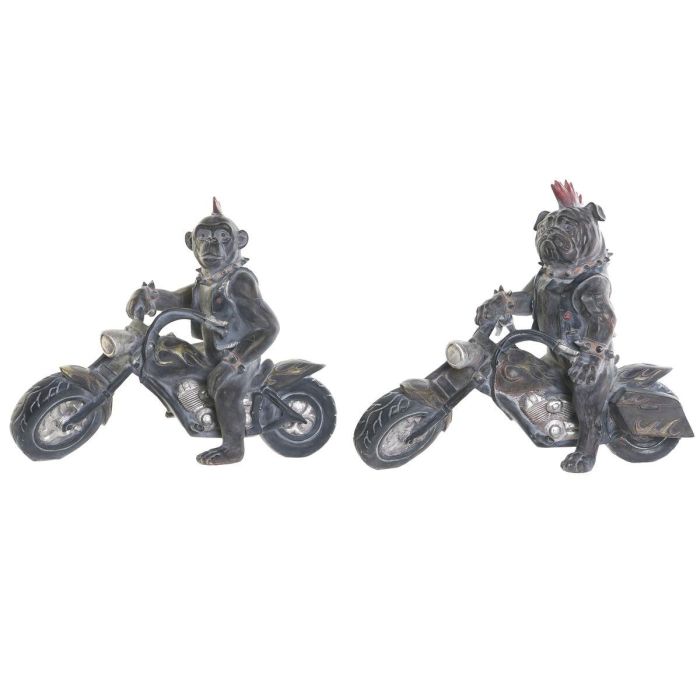 Figura Moderno DKD Home Decor Gris Oscuro 15 x 29 x 33 cm (2 Unidades) Figura Moderno DKD Home Decor Gris Oscuro 15 x 29 x 33 cm (2 Unidades)