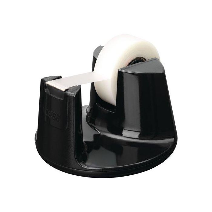 Portarrollos Tesa Easy Cut Compact Negro+1 Rollo 33X19 Invisible