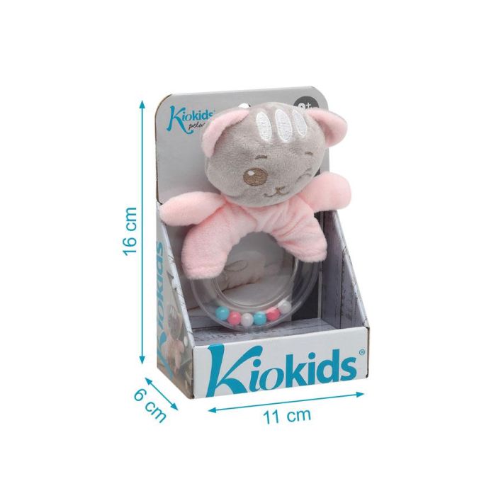KioKids Peluche Sonajero Gatito Rosa Extremadamente Suave con Anilla para Bebé +3 Meses - Colección Dolci Amici 4 KioKids Peluche Sonajero Gatito Rosa Extremadamente Suave con Anilla para Bebé +3 Meses - Colección Dolci Amici 4