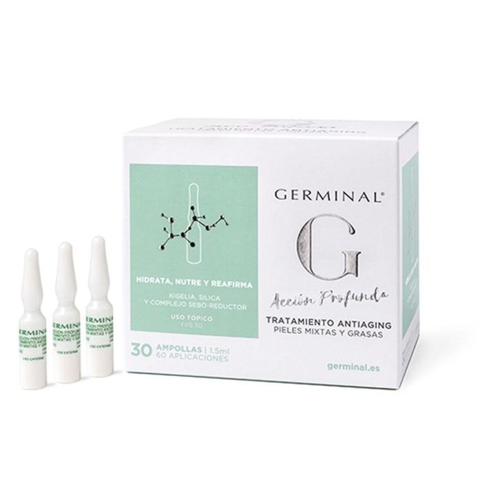Germinal ACCIÓN PROFUNDA antiaging pieles mixtas y grasas ampollas 30 x 1,5 ml Tratamiento Facial Hidratante Efecto Flash 1