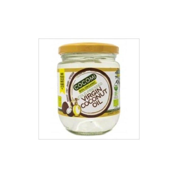 COCOMI Aceite de Coco Virgen Bio 225ml, elaborado por prensado en frío, fuente de ácidos grasos de cadena media para cocinar
