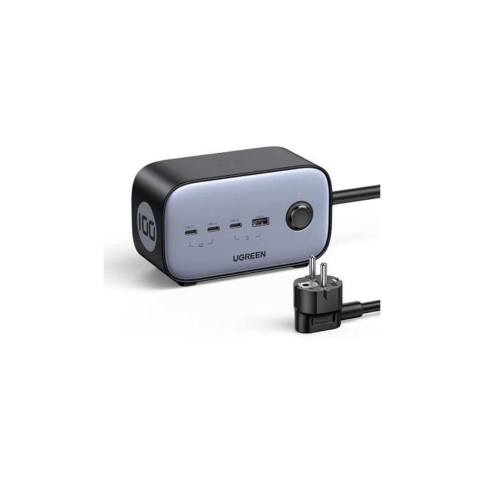 UGREEN 60113 Base de Enchufe con 1 Salida AC Tipo C, 4 Puertos USB, Cable 1,8 m, 3680 W, Negro 1