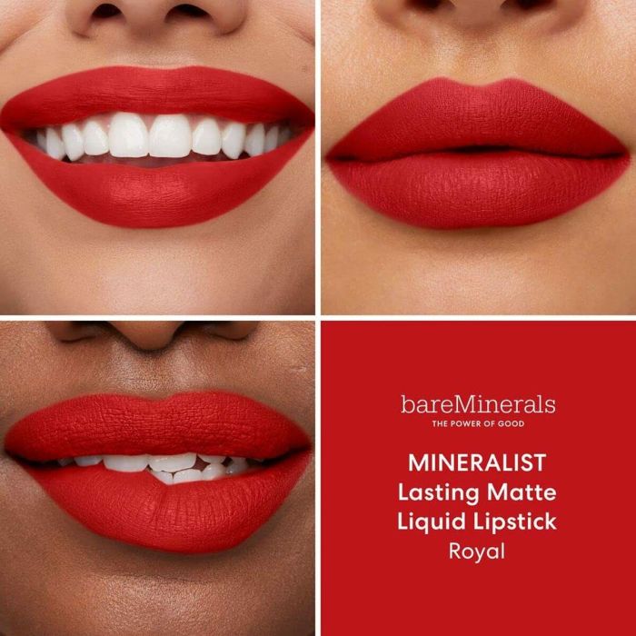 Bare Minerals Pintalabios Líquido MINERALIST Comfort Matte, Tono Royal, Larga Duración 6H, Hidratante, Vegano, Resistente a Manchas, 4 ml 1