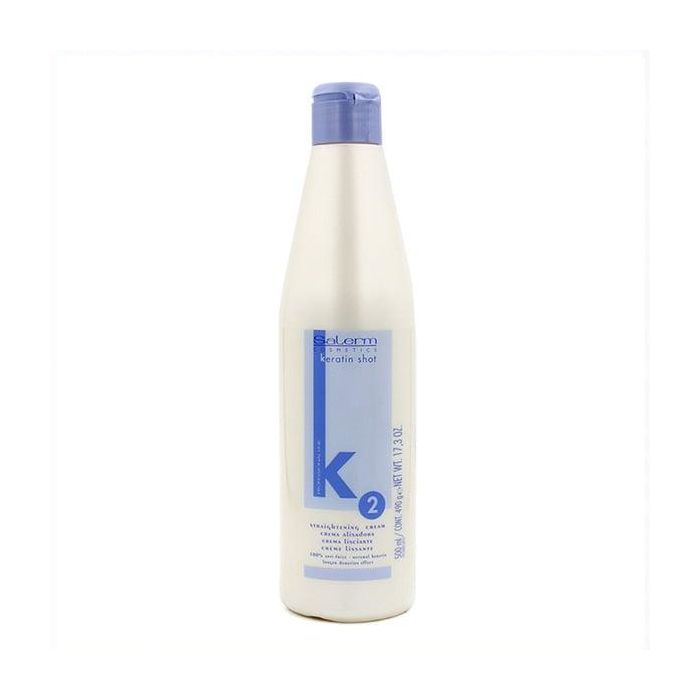 Salerm KERATIN SHOT Crema Alisadora con Queratina Antiencrespamiento para Todo Tipo de Cabello, Nutritiva y Brillo 500 ml