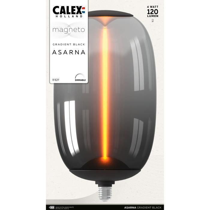 Bombilla LED E27 - CALEX - MAGNETO ASARNA - Filamento flexible - 4 W - 120 lm - 1800 K - Regulable - Negra 4 Bombilla LED E27 - CALEX - MAGNETO ASARNA - Filamento flexible - 4 W - 120 lm - 1800 K - Regulable - Negra 4