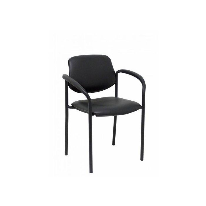 Silla Piqueras Y Crespo Villalgordo Confidente Brazos Fijos Chasis Negro Asiento Y Respaldo Tapizados Similpiel Negro