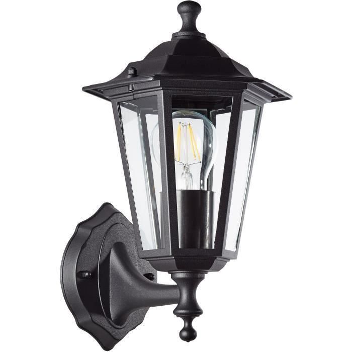 Brilliant BRI4004353349379 Aplique de Exterior Carleen Negro E27 60W, Bombilla no incluida 1