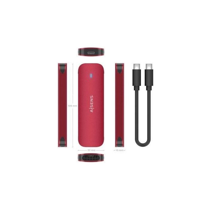 AISENS - CAJA EXTERNA M.2 (NGFF) ASM2-027RED NVMe A USB3.2 GEN2, ROJO 3 AISENS - CAJA EXTERNA M.2 (NGFF) ASM2-027RED NVMe A USB3.2 GEN2, ROJO 3