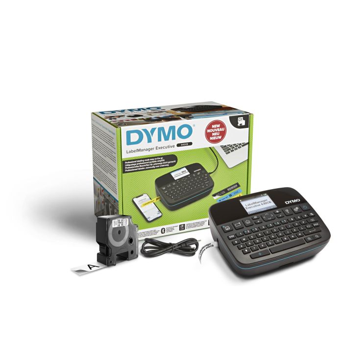 Dymo Rotuladora Electrónica LabelManager Executive 640 CB, Teclado QWERTY, Compatible con Cintas D1 6/9/12/19/24mm, Imprime Logos y Códigos de Barras Dymo Rotuladora Electrónica LabelManager Executive 640 CB, Teclado QWERTY, Compatible con Cintas D1 6/9/12/19/24mm, Imprime Logos y Códigos de Barras