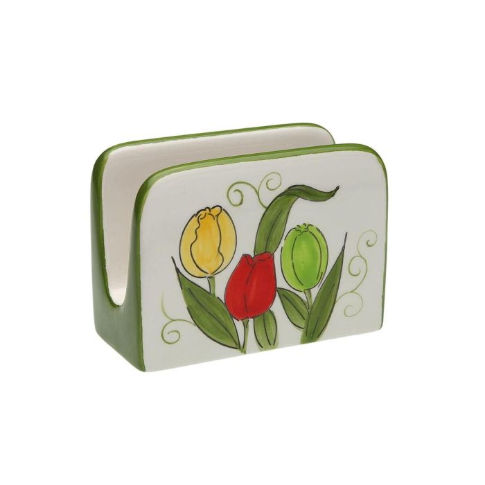 Servilletero Versa Cerámica 5 x 8 x 11 cm Tulipán 2 Servilletero Versa Cerámica 5 x 8 x 11 cm Tulipán 2