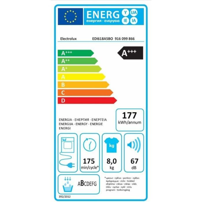 Secadora de condensación Electrolux EDI618A5BO 1