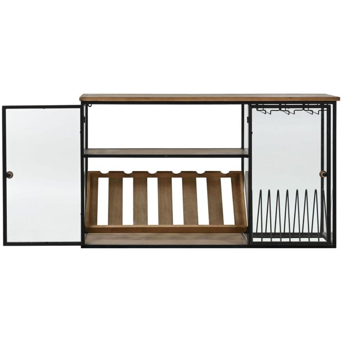 Botellero Home ESPRIT Negro Natural Madera Metal Cristal 102 x 32 x 60 cm 8 Botellero Home ESPRIT Negro Natural Madera Metal Cristal 102 x 32 x 60 cm 8