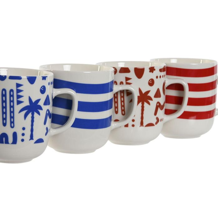 DKD Home Decor Taza Mug Boho de Porcelana 380ml, Apta para Microondas y Lavavajillas, Colores Azul Rojo, 4 Unidades 2 DKD Home Decor Taza Mug Boho de Porcelana 380ml, Apta para Microondas y Lavavajillas, Colores Azul Rojo, 4 Unidades 2