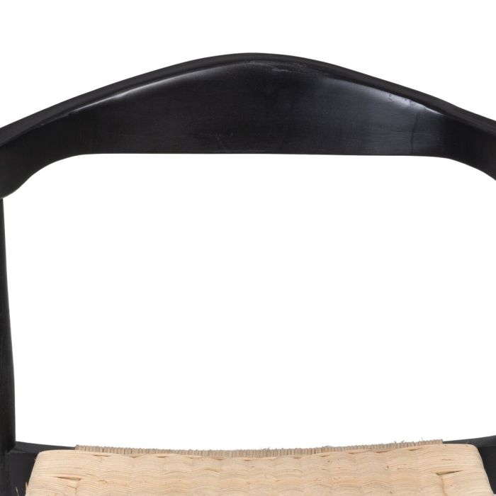 Silla de Comedor Negro Natural Ratán madera de teca 59 x 58 x 76,5 cm 6