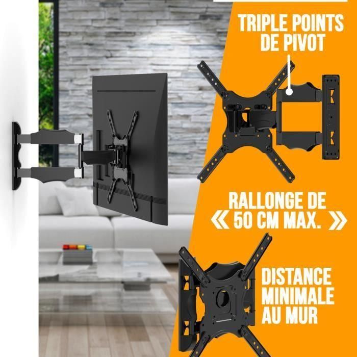 NANOOK Soporte de pared giratorio para televisores de 32 a 55 pulgadas - Inclinable - Soporte de pared para televisores LCD, LED, QLED y OLED 2 NANOOK Soporte de pared giratorio para televisores de 32 a 55 pulgadas - Inclinable - Soporte de pared para televisores LCD, LED, QLED y OLED 2