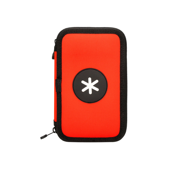 Antartik Plumier Escolar Doble Cremallera Rojo 28 Piezas (12 Rotuladores, 12 Lápices, Goma, Sacapuntas, 2 Lápices HB) 1