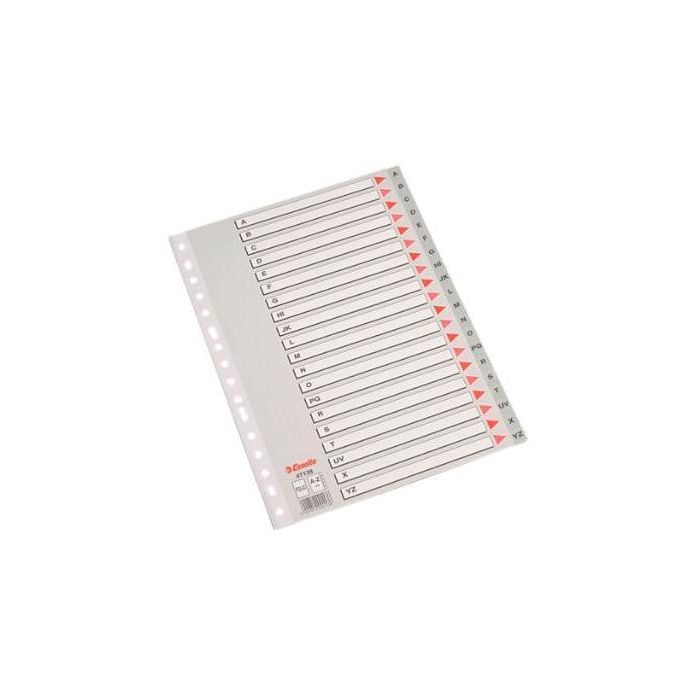 Esselte Indice Abecedario Separador Multitaladro Folio Gris Polipropileno Esselte Indice Abecedario Separador Multitaladro Folio Gris Polipropileno