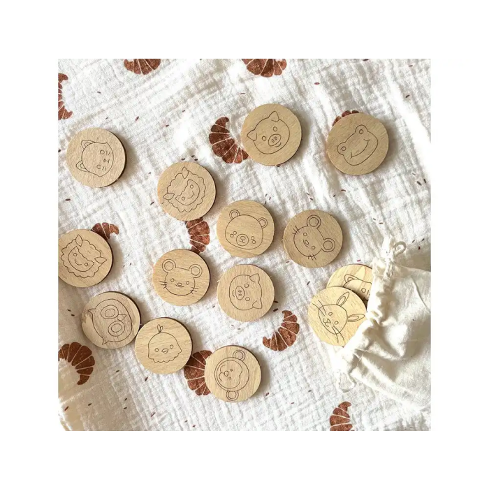 Wondee Kit para Colorear Figuras de Madera Sostenible con 12 Colores Vibrantes, Pinceles y Figuras Originales para Niños 7