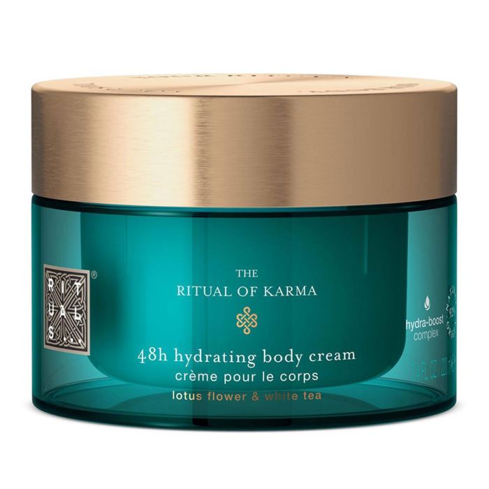 Rituals THE RITUAL OF KARMA Crema Corporal Hidratante para Todo Tipo de Pieles con Loto Sagrado y Té Blanco, Rellenable 220 ml
