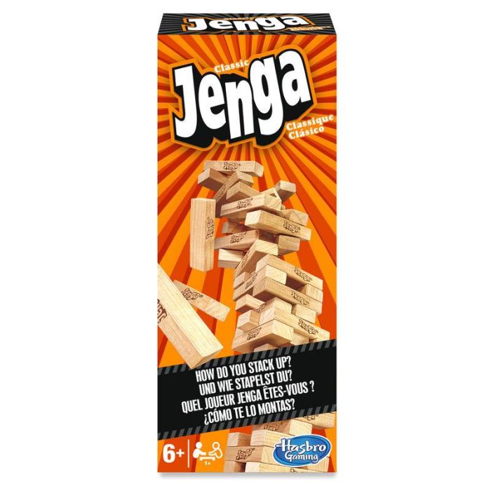 Hasbro Juego de Mesa Jenga Clásico - Torre de Bloques de Madera para Equilibrar 4 Hasbro Juego de Mesa Jenga Clásico - Torre de Bloques de Madera para Equilibrar 4