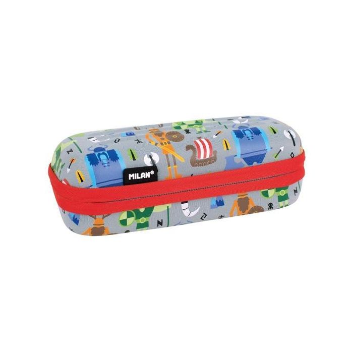 Milan Estuche Portatodo Ovalado Semirrígido Serie Especial Vikings, 20 x 9 x 6.7 cm