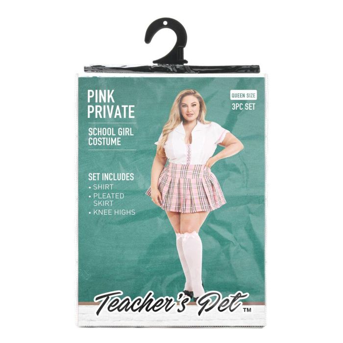 Disfraz Erótico Teacher’s Pet School Girl Rosa Queen size 5