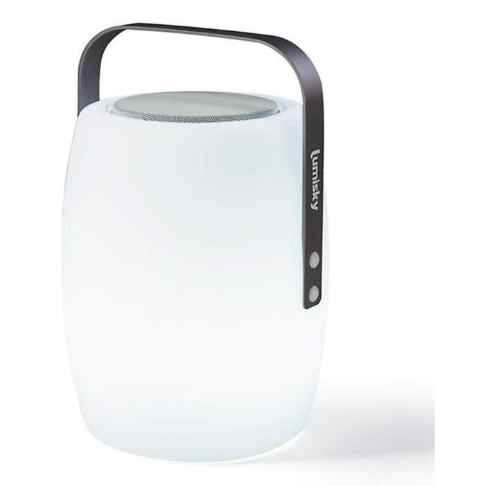 Lámpara altavoz bluetooth inalámbrico - LUMISKY - LUCY PLAY - H31 cm - LED blanco y multicolor regulable Lámpara altavoz bluetooth inalámbrico - LUMISKY - LUCY PLAY - H31 cm - LED blanco y multicolor regulable
