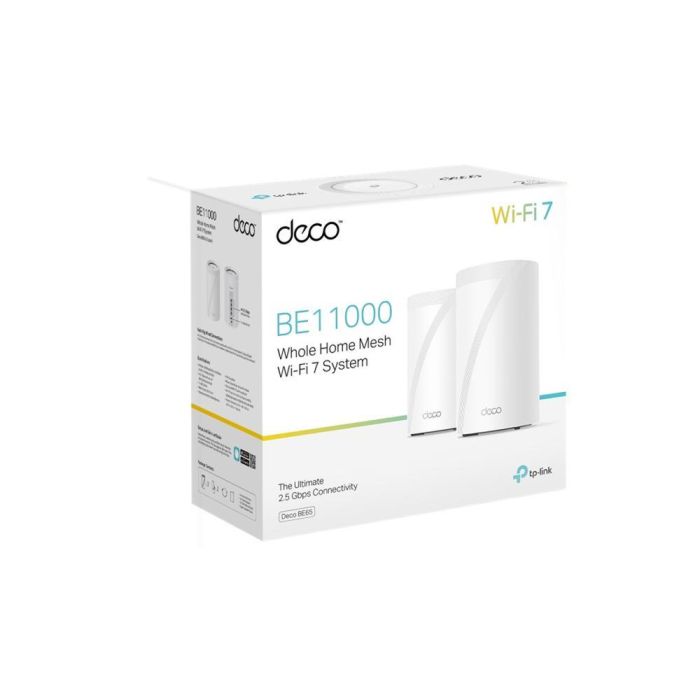 TP-Link Deco BE65 Tribanda (2.4 GHz / 5 GHz / 6 GHz) Wi-Fi 7 (802.11be) Blanco 4 Interno 3 TP-Link Deco BE65 Tribanda (2.4 GHz / 5 GHz / 6 GHz) Wi-Fi 7 (802.11be) Blanco 4 Interno 3