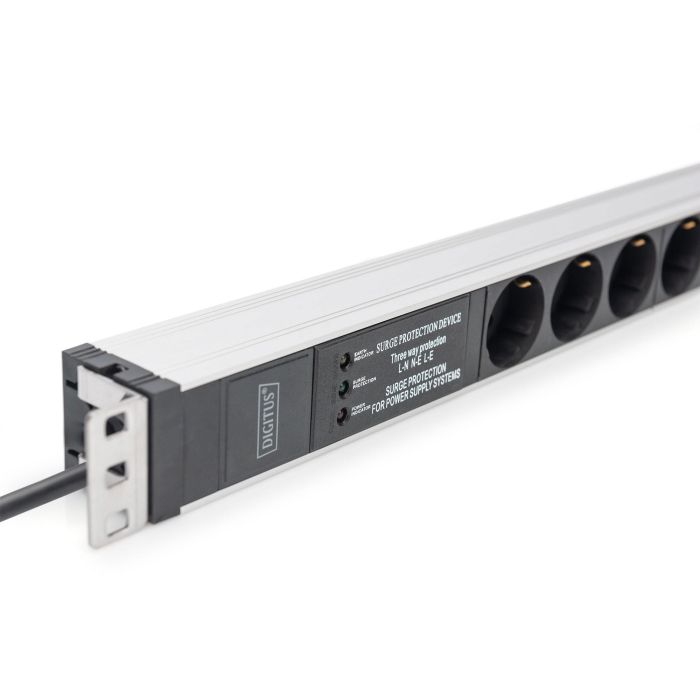 Steckdosenleiste Aluminium PDU 1U DIGITUS 16A 230VAC 50/60Hz 6x Schutzkontakt Überspannungsschutz 4 Steckdosenleiste Aluminium PDU 1U DIGITUS 16A 230VAC 50/60Hz 6x Schutzkontakt Überspannungsschutz 4