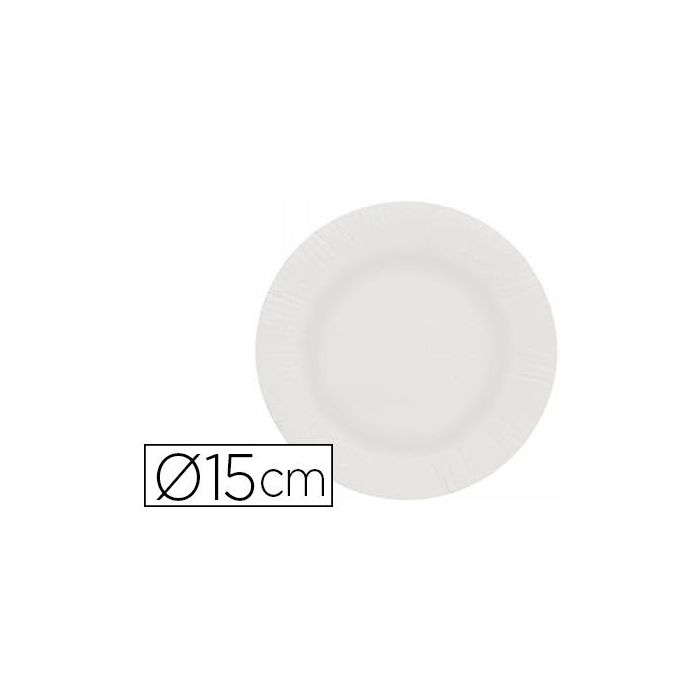 Plato Papel Reciclable Blanco 15 cm Paquete 100 Unidades 0 Plato Papel Reciclable Blanco 15 cm Paquete 100 Unidades 0
