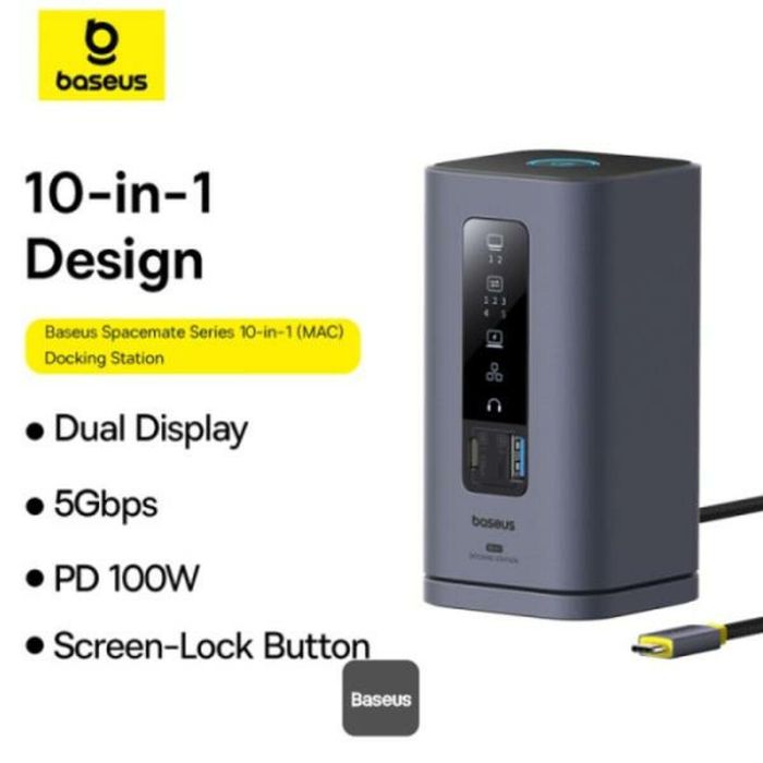 Hub USB Baseus B00568102813-00 Plateado 1 Hub USB Baseus B00568102813-00 Plateado 1