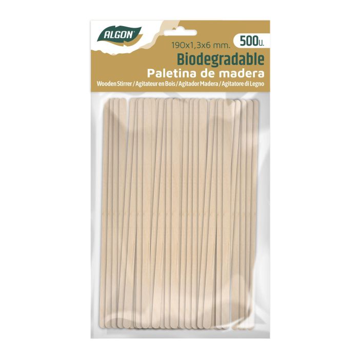 Set de 500 paletinas de madera Algon 190x1.3x6 mm (20 Cajas) 1 Set de 500 paletinas de madera Algon 190x1.3x6 mm (20 Cajas) 1