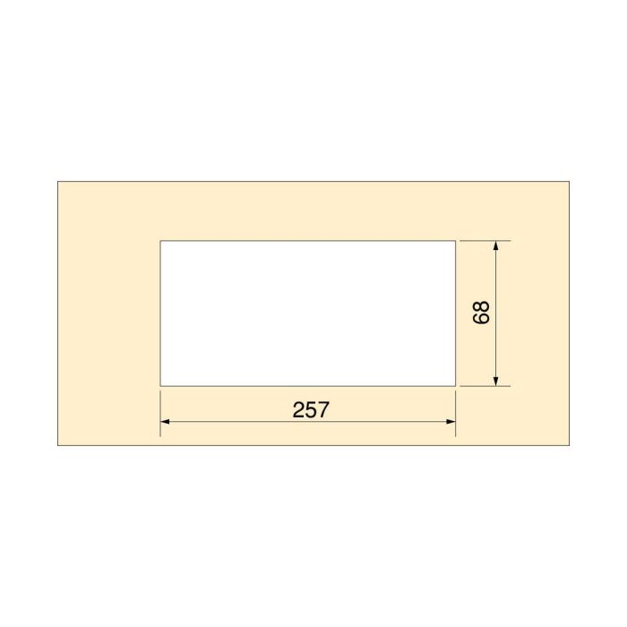 Emuca Pasacables para mesa Quadrum, rectangular, 269x80mm, para encastrar, Aluminio, Pintado blanco 4