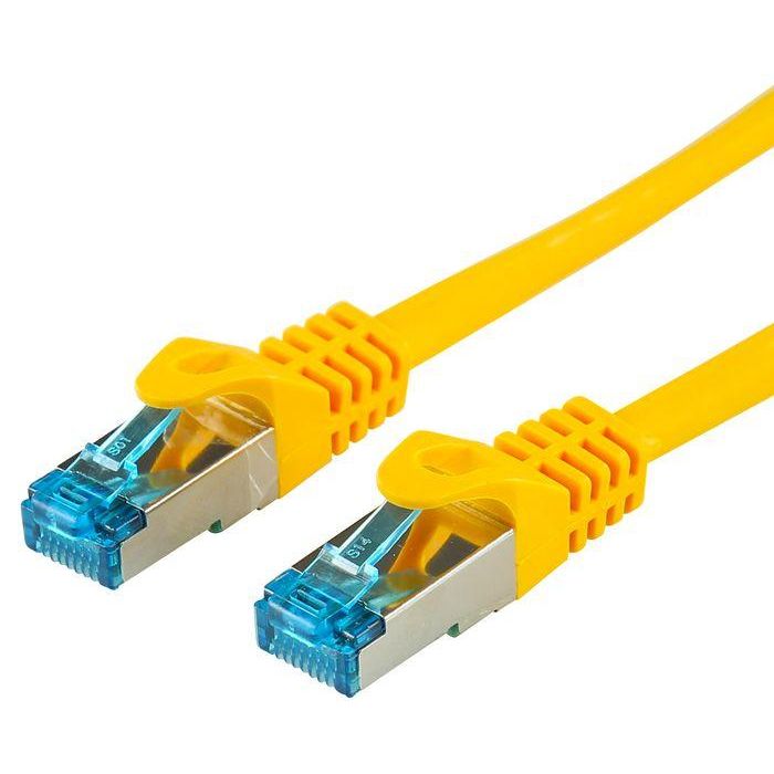 LOGON PROFESSIONAL Cable Patch SF/UTP CAT5e de 15 cm Amarillo, con Conectores RJ45 Apantallados y 100 Ohms