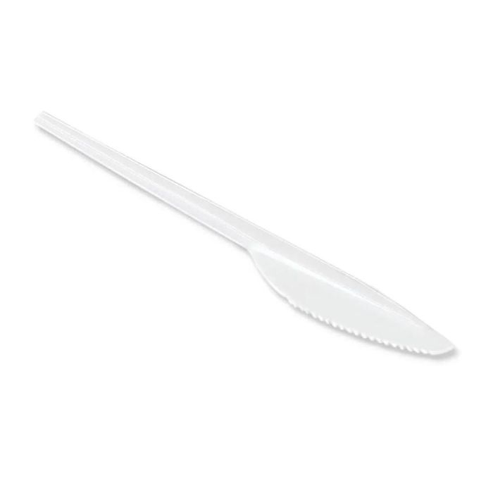 Cuchillo De Plastico Blanco Reutilizable Paquete De 100 Unidades 1