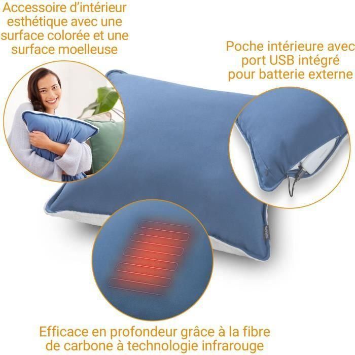 Almohadilla térmica inalámbrica - MEDISANA - HC 150 - 10 W - Doble cara azul y blanco polar 3 Almohadilla térmica inalámbrica - MEDISANA - HC 150 - 10 W - Doble cara azul y blanco polar 3