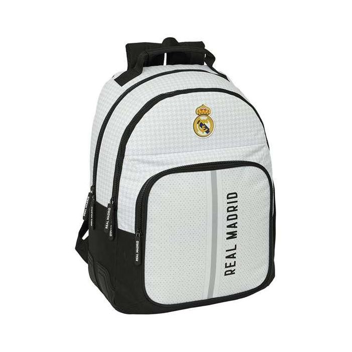 Mochila Escolar Real Madrid C.F. 24/25 Blanco Gris 32 x 42 x 15 cm