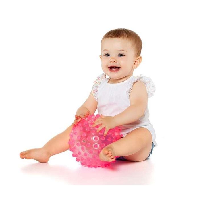 Bola sensorial 20 cm rosa. con colores y textura suave para la diversión y aprendizaje de los bebes. 3 Bola sensorial 20 cm rosa. con colores y textura suave para la diversión y aprendizaje de los bebes. 3