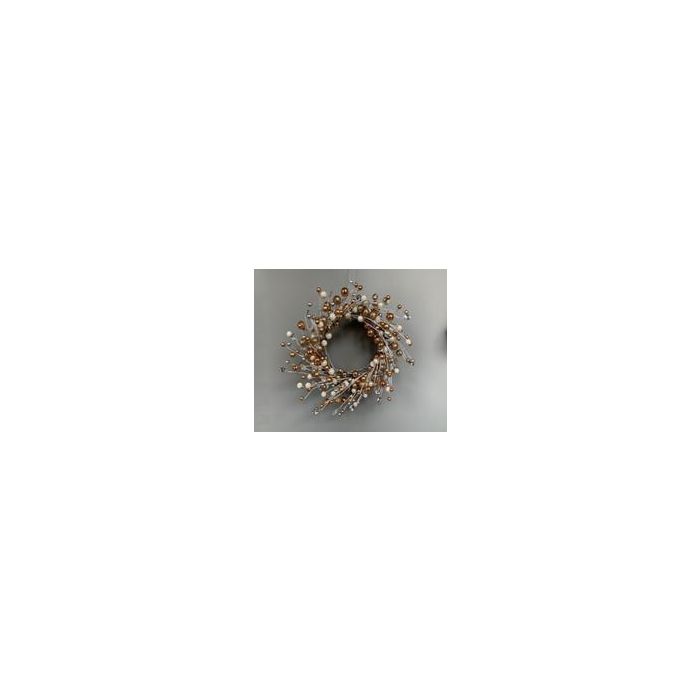 DKD Home Decor Corona de Navidad Tradicional Colores Surtidos Poliéster Metal 40 cm Diámetro Decoración Navideña (Pack 2 Unidades) 1