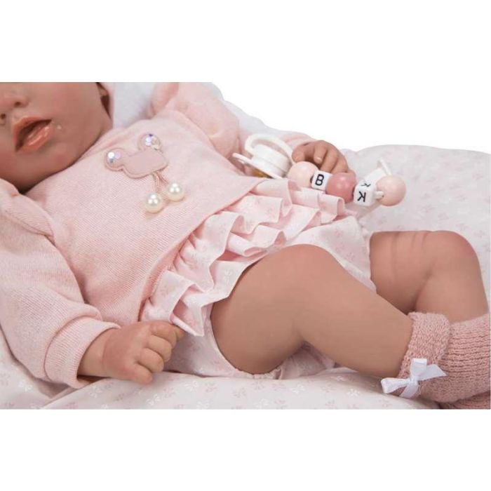 Muñeca reborn arias 40 cm alba rosa c/cojin 16