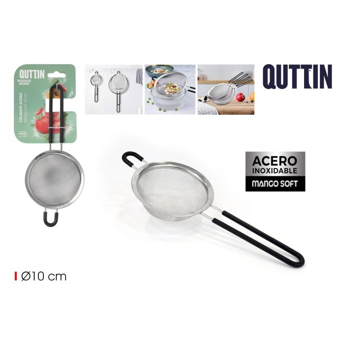 Colador de acero con mango soft 10 cm - Quttin (24 Unidades) Colador de acero con mango soft 10 cm - Quttin (24 Unidades)