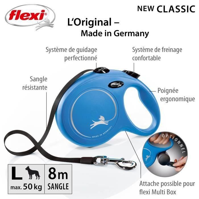 Correa Flexi New Classic L Cinta 8M Azul 1 Correa Flexi New Classic L Cinta 8M Azul 1