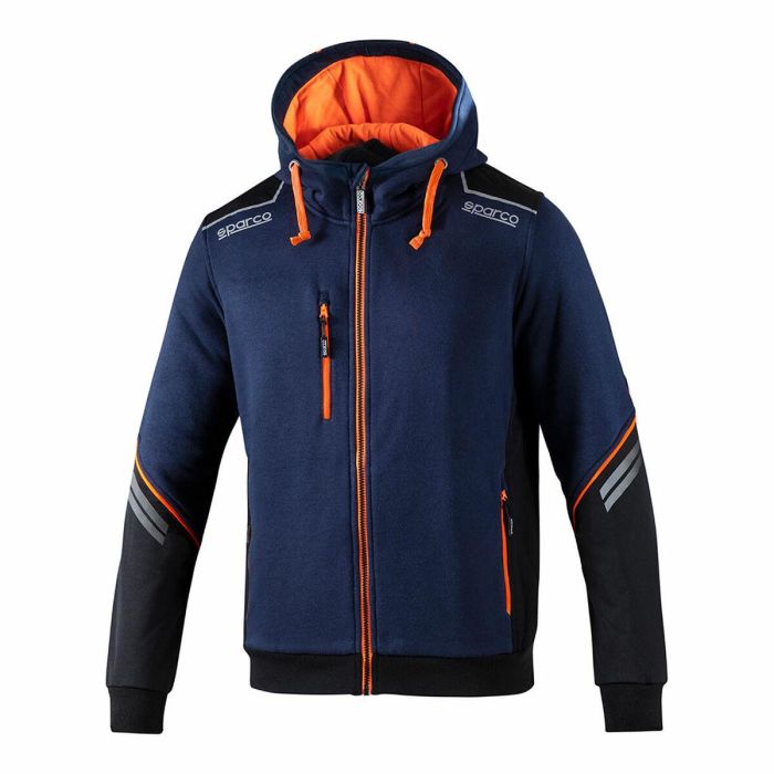 Sudadera con Capucha Hombre Sparco S02414BMAF1S Azul Azul marino