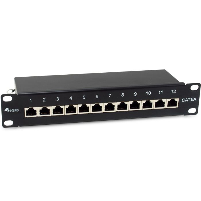 Equip Patchpanel 12x RJ45 Cat6A 10" FTP 1HE Premium schwarz 0 Equip Patchpanel 12x RJ45 Cat6A 10" FTP 1HE Premium schwarz 0