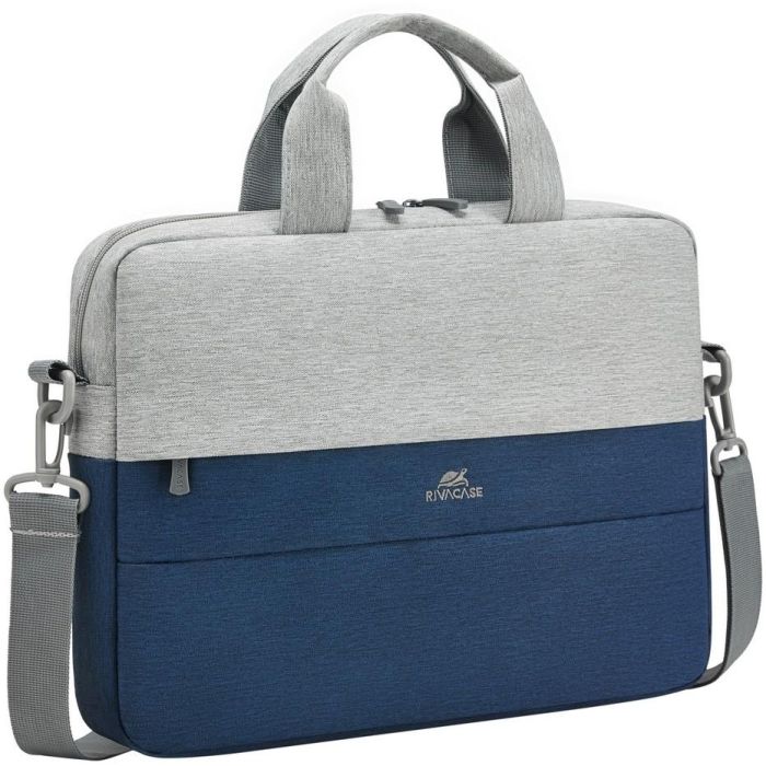 RIVACASE NB Tasche Prater 7522, Bolsa para Portátil 10.1"-14", Gris/Azul