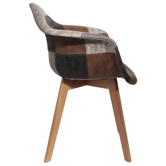 Home Deco Factory Silla Butaca Patchwork Marrón-Gris Essentiel - 62x59 cm; h.84 cm 2 Home Deco Factory Silla Butaca Patchwork Marrón-Gris Essentiel - 62x59 cm; h.84 cm 2